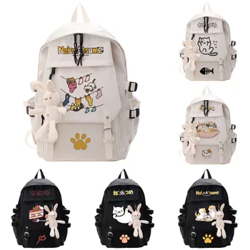 Аниме Неко Ацумэ Рюкзак для девочек и мальчиков Школьный рюкзак для студентов Сумка для книг для подростков дорожные сумки через плечо