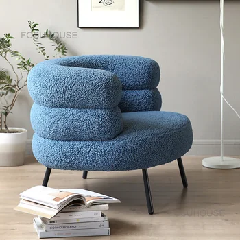 Европейский дизайн Кашемировый диван-кресло Особой формы для гостиной Итальянское кресло для отдыха Мебель для дома Современный односпальный диван