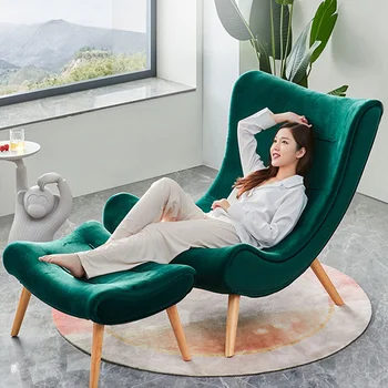 Кресло для отдыха на полу, Зеленая Скандинавская Современная Ленивая Гостиная, Балкон, Спальня, кресло для отдыха, Минималистичный Мягкий диван