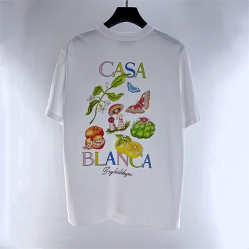 Футболка с принтом животных и растений Casablanca Для мужчин и женщин, повседневные футболки, футболка
