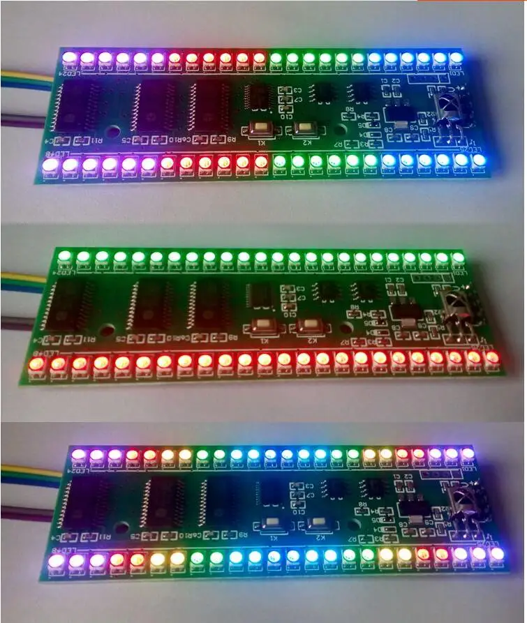 RGB MCU с регулируемым рисунком дисплея, 24 светодиодных индикатора уровня VU, двухканальный измеритель