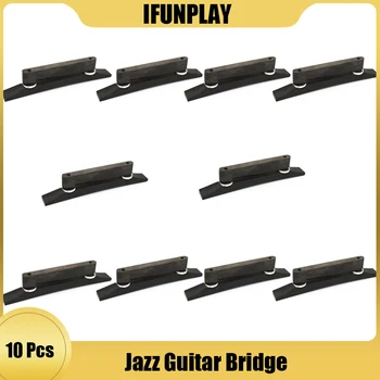 10шт 6-струнный винтажный бридж из черного дерева/ розового дерева с хромированной фурнитурой для гитары Luthier Jazz Guitar Bridge Guitarra Parts