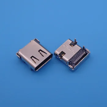 10шт высокоскоростной разъем USB 3.1 Type C 24Pin 4Legs для монтажа на печатной плате с припоем.