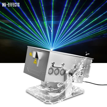20-Ваттный водонепроницаемый лазерный проектор HI-EFFECTS мощностью 20 Вт с кейсом для переноски, уличное живописное оборудование, Квадратный парк, эффект луча