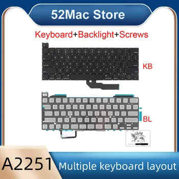 2020 Год Ноутбук A2251 Клавиатуры с подсветкой для Macbook Pro Retina 13 