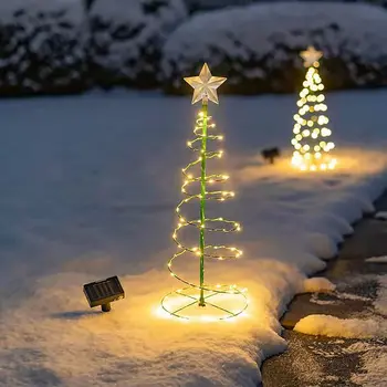 2023 Muito Bom Наружный сад Украшает гирляндой Солнечный Рождественский свет Светодиодная спиральная елка Свадебная вечеринка Солнечная светодиодная елка