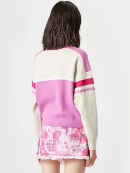 2023 Весенне-осенний новый женский свитер, пуловер с круглым вырезом, свитер