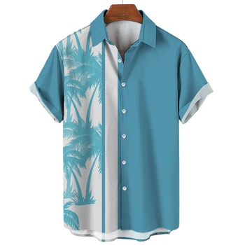 2023 Гавайские мужские рубашки с 3D Печатью, Топы С Рисунком Метеорита, Мужская Летняя Рубашка С Короткими Рукавами, Модная Уличная Одежда Оверсайз