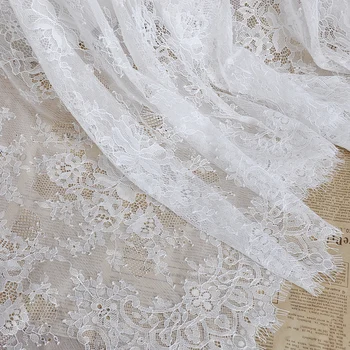 3 метра / лот Кружевная ткань для ресниц, нейлоновое свадебное платье, открытая мягкая черно-белая французская кружевная ткань