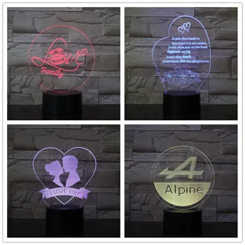 3D Дизайн безделушек Настольная ночная лампа Прозрачный ночник Galaxlux, ночник, меняющий 7 цветов, 3D подарок на День Святого Валентина
