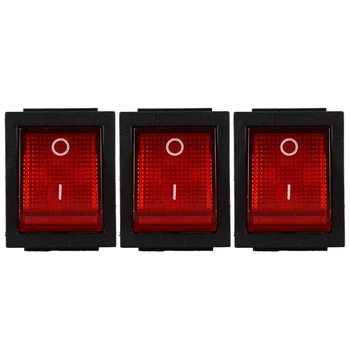 3X Красная Лампочка С подсветкой, 4-Контактный Поворотный переключатель DPST ВКЛ/ВЫКЛ 16A 20A 250V AC
