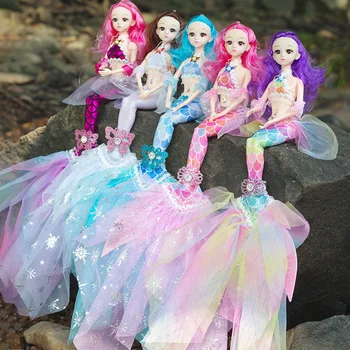 45 см Новая модная кукла Bjd, Подвижный сустав С подсветкой И музыкой, Свадебное платье, кукла-Русалка, игрушка, кукла-принцесса, подарок на День рождения