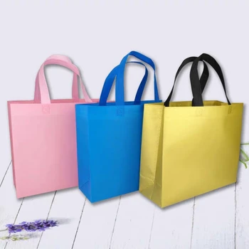500 шт. /лот Нетканые сумки для покупок с логотипом на заказ, Многоразовая ручная сумка с ручкой для упаковки / подарка /хранения