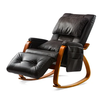 6 режимов массажа, кресло-качалка для комфортного отдыха из искусственной кожи, нагрузка более 150 кг, коричневый [US-W]