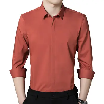6XL Высококачественная весенне-летняя мужская рубашка с длинными рукавами из ледяного шелка большого размера, устойчивая к морщинам и не содержащая железа, повседневная деловая одежда