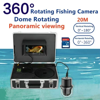 7-Дюймовый Видеорегистратор 20-метровая Видеокамера Для Подводной Рыбалки Fish Finder IP68 Водонепроницаемый 20 Светодиодов Вращающийся На 360 Градусов Купол Вращающийся P