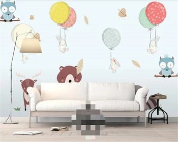 beibehang 3d обои на стену пользовательские обои для детей мультфильм самолет воздушный шар полный дом обои украшение дома