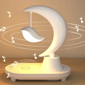Bluetooth Динамик Светодиодная Прикроватная Лампа Романтическая Красочная Атмосфера Сенсорный Переключатель Умная Беспроводная Зарядка Креативный Подарок Ночник