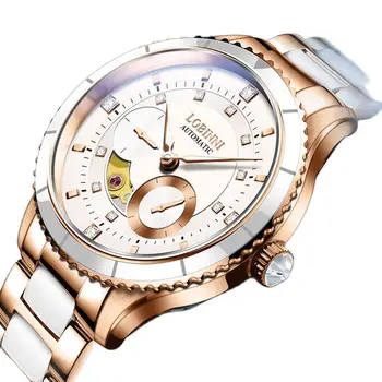 LOBINNI Топ Люксовый бренд Японии MIYOTA Автоматические Механические Женские часы Sapphire Diamond Skeleton Водонепроницаемые Часы L2018-3