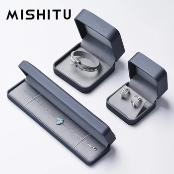 MISHITU Премиум-класса из искусственной кожи, шкатулка для колец, Серьги, кольца, ожерелья, браслеты, шкатулка для украшений в подарок, предложение, Свадебная коробка для помолвки