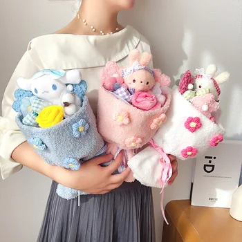 Sanrio Kawai Cinnamoroll, Мультяшные Плюшевые куклы, Букет Для детской подруги, Креативные Милые аниме-цветы, Подарки на выпускной