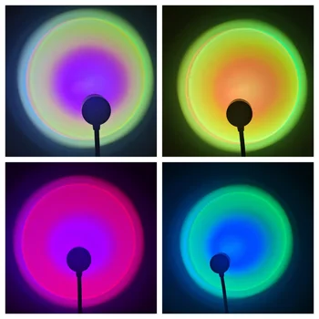 USB-проекционная лампа Colorful Symphony Sunset, ночник Rainbow Atmosphere, 13-режимное освещение для селфи вживую, украшение спальни