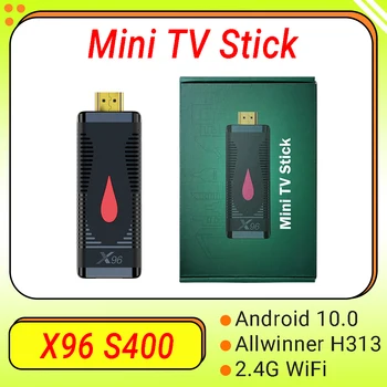 X96S400 Android 10,0 Smart TV Box Allwinner H313 4K 2,4 G WiFi Телеприставка Медиаплеер H.265 HEVC X96 S400 Mini TV Stick