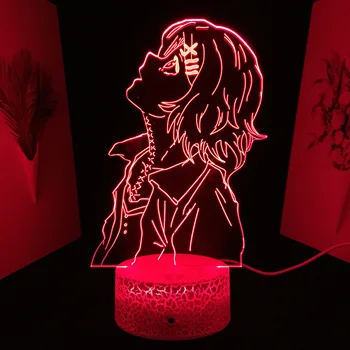 Аниме 3D Светодиодный Ночник Tokyo Ghoul Фигурка Juuzou Suzuya для Декора Спальни Ночник Крутой Подарок На День Рождения Лампа Дропшиппинг