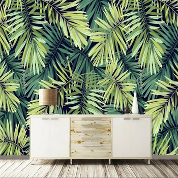бейбеханг Пользовательские обои Европейский ретро тропический лес стена из банановых листьев пользовательские большие фрески papel de parede para quarto