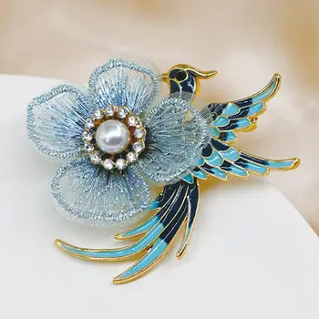 Булавка на лацкане вышивка цветок Эмаль птица сплав искусственный жемчуг Брошь со стразами булавка Аксессуары для костюмов