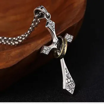 Винтажное религиозное ожерелье из нержавеющей стали 2023 года, Подвеска с крестом-распятием Иисуса с кольцом, Ожерелье для мужчин и женщин, Очаровательные украшения