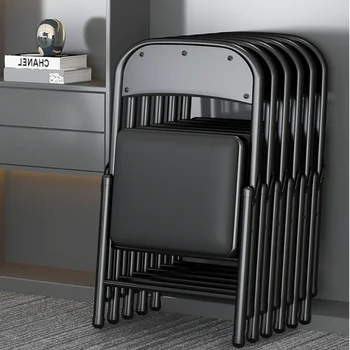 Гостиная, черные Современные обеденные стулья в скандинавском стиле, Складные Кухонные уличные стулья для ожидания, Эргономичные Садовые принадлежности для дома