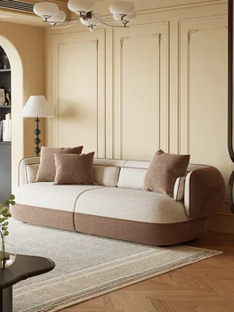 Диван из скандинавской хлопчатобумажной и льняной ткани, креативный диван особой формы, три маленьких апартамента, онлайн знаменитость, французский ретро изогнутый сгусток