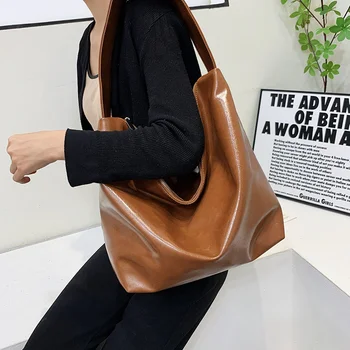 Женская мягкая кожаная роскошная сумка большой емкости, винтажные сумки через плечо для женщин 2023, роскошная женская сумка-мессенджер