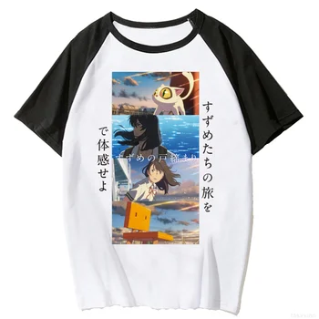 Женская футболка Suzume No Tojimari, футболка Y2K, графическая уличная одежда для девочек 2000-х годов