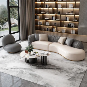 Защита от царапин, кожаный диван в скандинавском стиле, Минималистичный Необычный пол, современный диван Lazy Luxury Muebles De Salones Мебель для дома