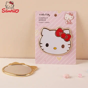 Зеркало Kawaii Sanrio Hello Kitty с классическим мультяшным односторонним макияжем, мини-милое портативное украшение, подарок на день рождения для девочки