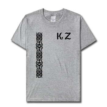 Казахстан КАМ Казахская футболка с короткими рукавами мужская казахская специальная этническая казахстанская одежда с короткими рукавами летняя хлопчатобумажная повседневная одежда 17