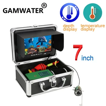 Камера для подводной рыбалки GAMWATER с дисплеем температуры глубины-Водонепроницаемая HD-камера и 7-дюймовый ЖК-монитор-Инфракрасный эхолот