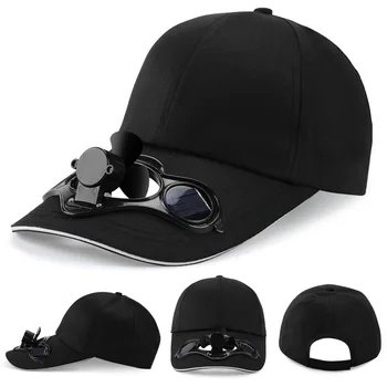 Кепка с солнечным вентилятором, Летняя спортивная кепка с вентилятором, защита от солнца, хлопковая шляпа с солнечным козырьком, бейсбольная повседневная кепка, унисекс, велосипедная кепка