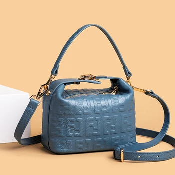 Корейский модный тренд, роскошные Дизайнерские кошельки и сумки через плечо, Женская повседневная винтажная сумка-тоут из натуральной кожи, Женская сумка через плечо