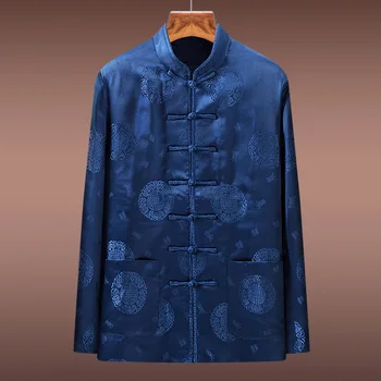 Костюм Lanjiao Tang, стеганое пальто, мужская зимняя толстая хлопчатобумажная одежда, Китайская мужская одежда, костюм Zhongshan, отец средних лет, Gr
