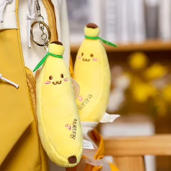 Креативный мультяшный Милый Маленький Банан, Плюшевый кулон, Брелок, Кукла, Милый Плюшевый рюкзак, Модный Подарок на День Рождения, Рождественский подарок