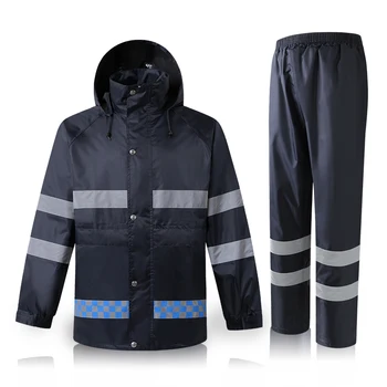 Куртка Hi Vis Темно-синяя защитная куртка Рабочая одежда Мужская непромокаемая дождевик Дождевой костюм Дождевик