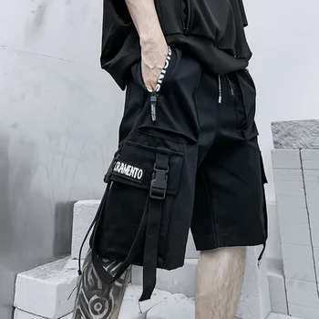 Летние шорты Мужские Harajuku Уличная одежда Повседневные мужские шорты Карго Модная технологичная одежда Японская Корейская мужская одежда в стиле хип-хоп y2k в стиле панк