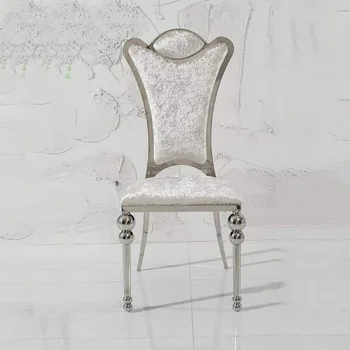 Модный стул с каркасом из нержавеющей стали, изготовленный на фабрике, Высококачественный фланелевый обеденный стул для многоцелевой мебели 15