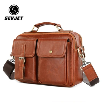 Мужской портфель из натуральной кожи, деловые повседневные сумки через плечо, большие сумки для ноутбуков для мужчин, сумка-мессенджер с клапаном JYY215