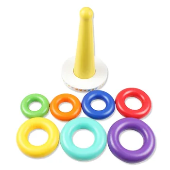 Музыкальная радужная башня, семицветные кольца для укладки слоев, детские кольца для укладки, детские игрушки для укладки.