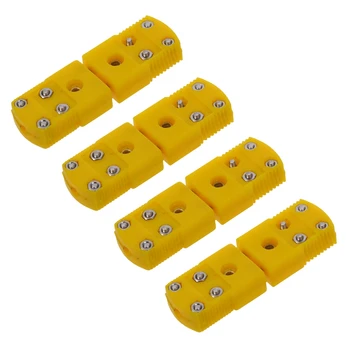 Набор разъемов для термопары типа K в желтом пластиковом корпусе 4X