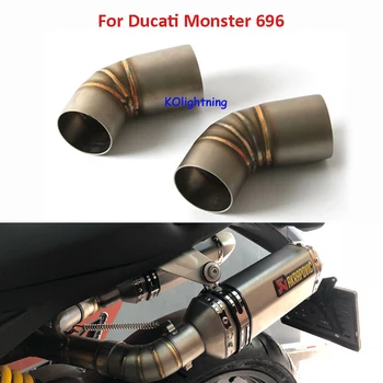 Накладка на выхлопную трубу мотоцикла, модифицированная Соединительная труба, Средняя труба, труба из нержавеющей стали, Накладные средние трубки для Ducati Monster 696